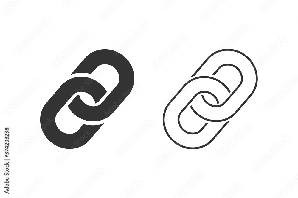 Poster link symbol line icon set vector