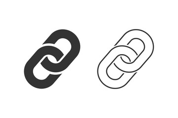 Obraz premium Link Symbol Line Icon Set Vector