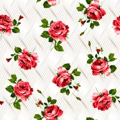 Deurstickers Seamless pattern Flower and Background for Print Fashionable print.Fashion and Stylish Background  © muhanad