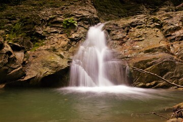 
beautiful waterfall in the Carpathians