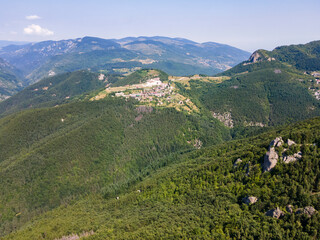Naklejka na ściany i meble Aerial view of Belintash area at Rhodope Mountains, Bulgaria