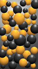 Color abstract paint background with spheres. Planet system. Screen vector design for mobile app