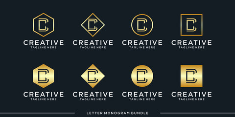 creative abstract monogram initial c, logo design vector template