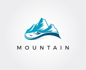 minimal mountain logo template - vector illustration