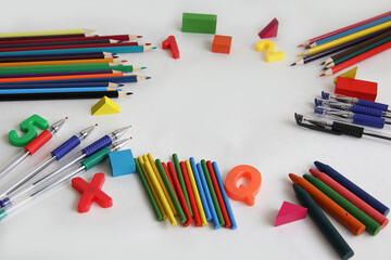 Fototapeta premium colored pencils and pens