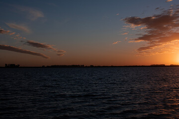 Naklejka premium Sunset Over the Lake