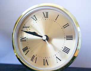 on the clock with Roman numerals, ten minutes to ten. new year new day new life concept