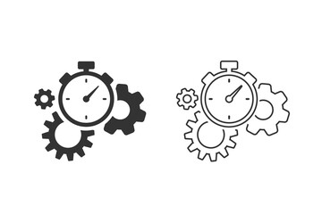 Productivity Line Icon Set on white. Vector