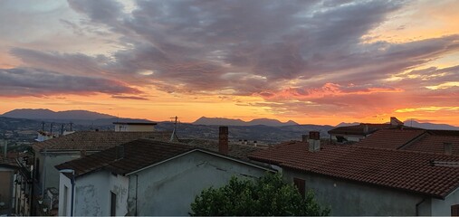 sunset over the city