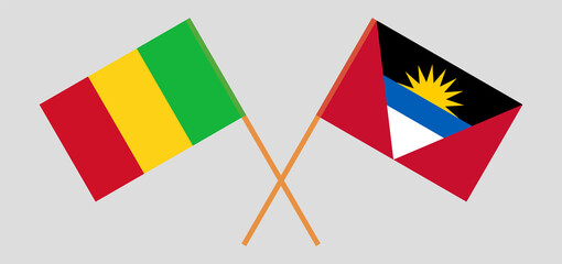 Crossed flags of Mali and Antigua and Barbuda