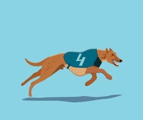 Greyhound Dog Race Racing Dogs. Vector illustration