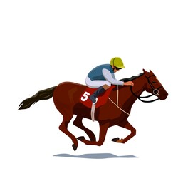 Abstract Motion Blur Horse Race vector illustration in cartoon style.