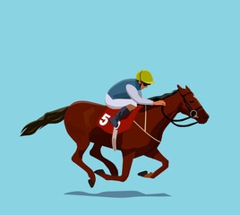 Abstract Motion Blur Horse Race vector illustration in cartoon style.