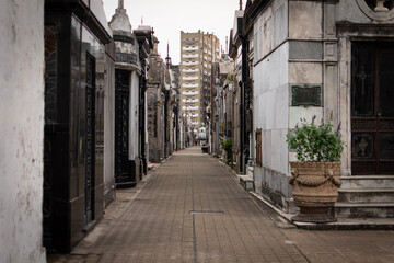 narrow street in old town cementery
