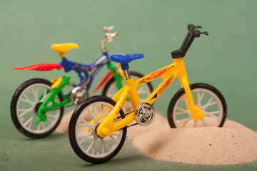 Naklejka premium Bike on a green background