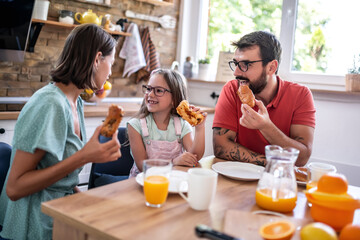 Happy family in the kitchen