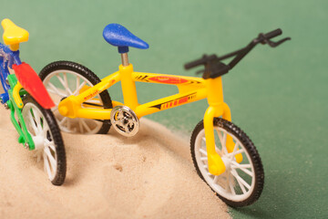 Naklejka premium Bike on a green background