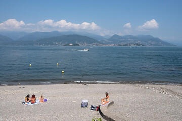 Fototapeta na wymiar Lake Maggiore, one of the most beautiful places to visit in northern Italy