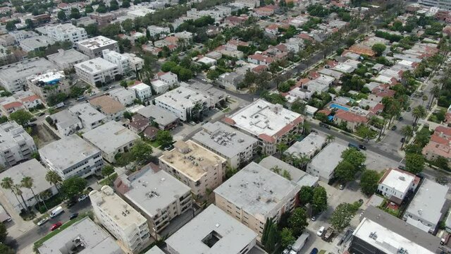 Beverly Hills Robertson Residential Aerial Shot BEV California USA