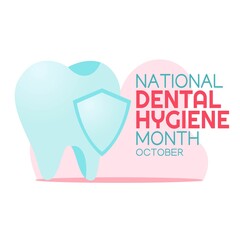 national dental hygiene month vector illustration