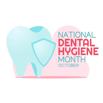 National Dental Hygiene Month Vector Illustration