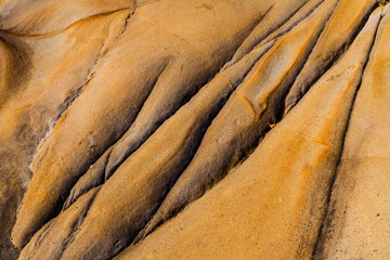 Abstract Designs Formed in The Sculpted Sandstone Shores of Sand Hill Cove, Point Lobos State Natural Reserve, Big Sur, California, USA