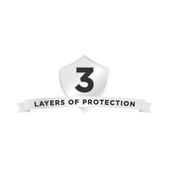 3 Layers of Protection, Layer Protection Logo, Fabric Manufacturer, Vector Illustration Background