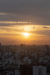 sunset over the city