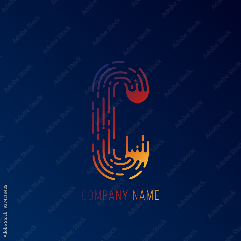 Poster flat logo initial letter c . gradient c logo for your design .