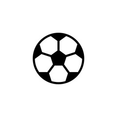 Obraz premium Flat classic soccer football ball white black image on write background. Soccer game match goal moment.