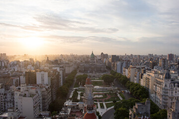 Congress of argentina during sunset