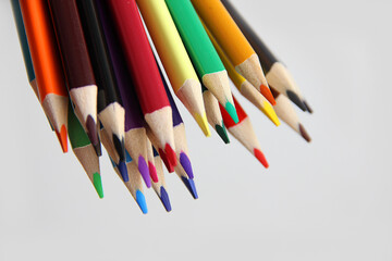 colored pencils isolated on white background