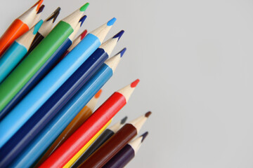 colored pencils on a white