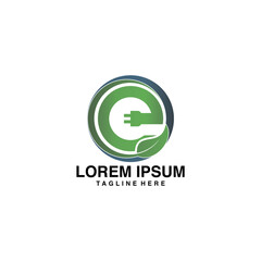 Electric Energy, letter E, power, vector logo template
