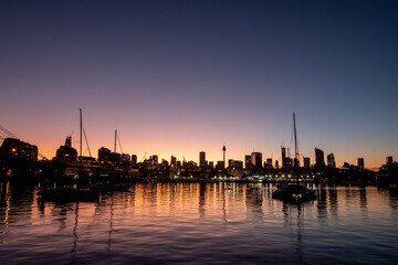 Obraz premium Sydney city dawn silhouette 