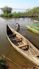 Obraz premium boat on the river