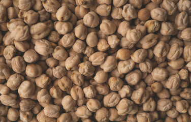 Many Raw Chickpeas, Top view