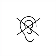 Ear icon. Hearing symbol vector icon