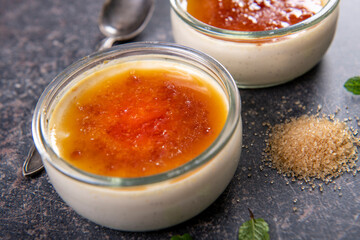 Creme brulee - tasty traditional French dessert