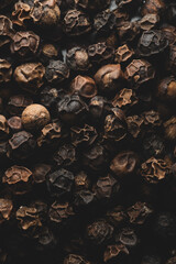 Many Dried Black Pepper Grains, Macro close up photography
