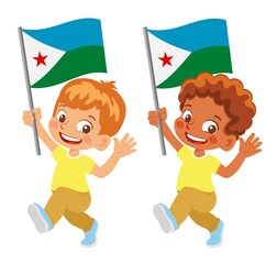 Djibouti flag in hand set