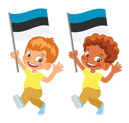 Estonia flag in hand set