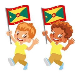Grenada flag in hand set