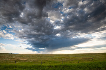 Stormy prairie landscape