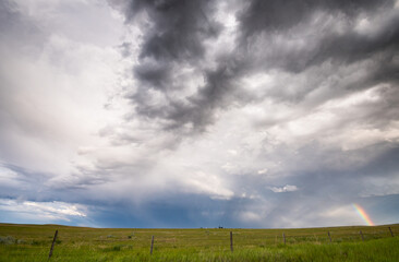 Fototapeta na wymiar Stormy prairie landscape