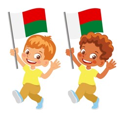 Madagascar flag in hand set