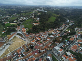 Obraz premium Aerial view of Alcobaca Monastery in Portugal.. UNESCO World Heritage Site