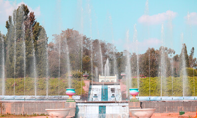 Fountain in the park of st petersburg
