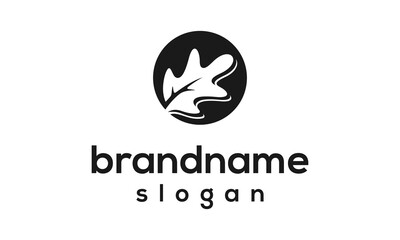 Oak leaf logo design vector