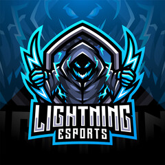 Lightning esport mascot logo design © Visink.art
